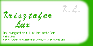 krisztofer lux business card